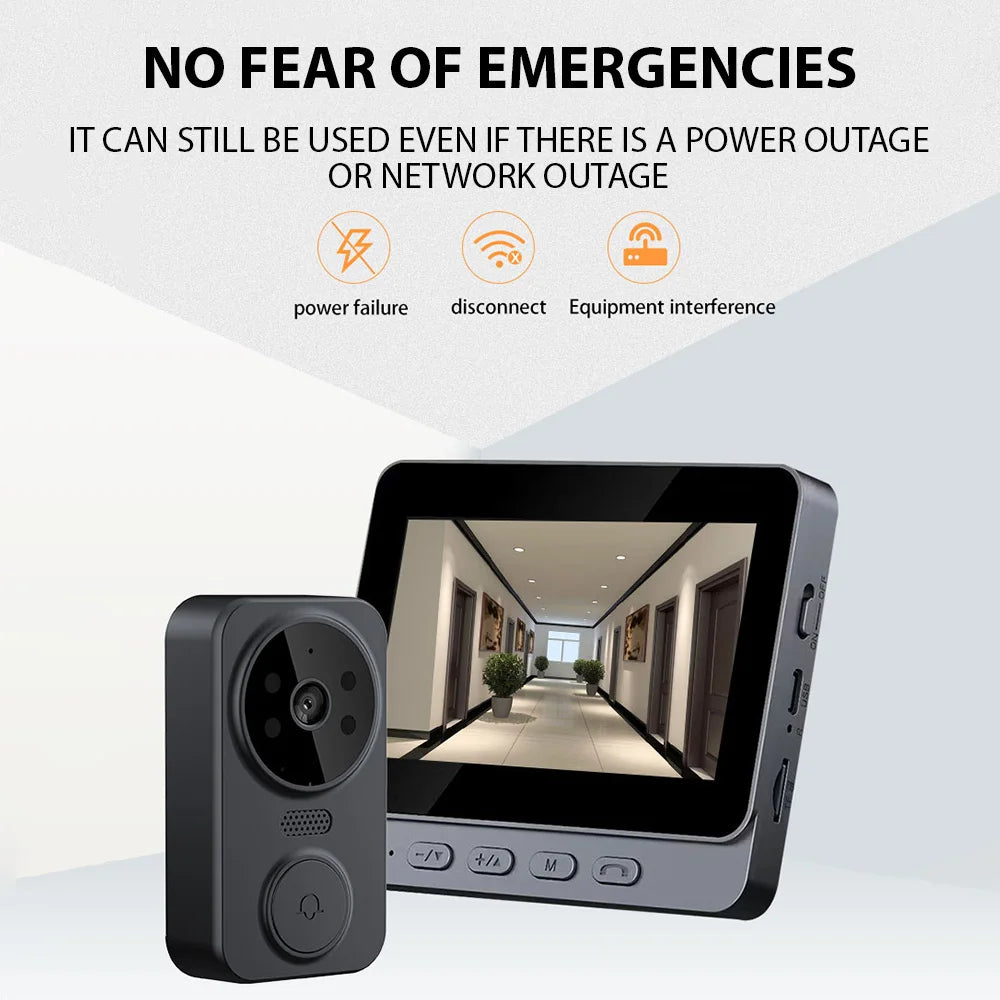 Cantarini ViewBell™ Wireless Visual Doorbell (4.3” IPS Screen, 2.4G Intercom System)