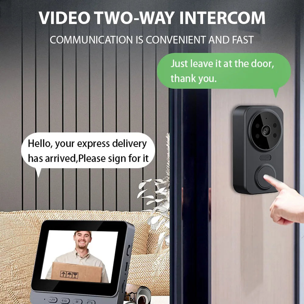 Cantarini ViewBell™ Wireless Visual Doorbell (4.3” IPS Screen, 2.4G Intercom System)