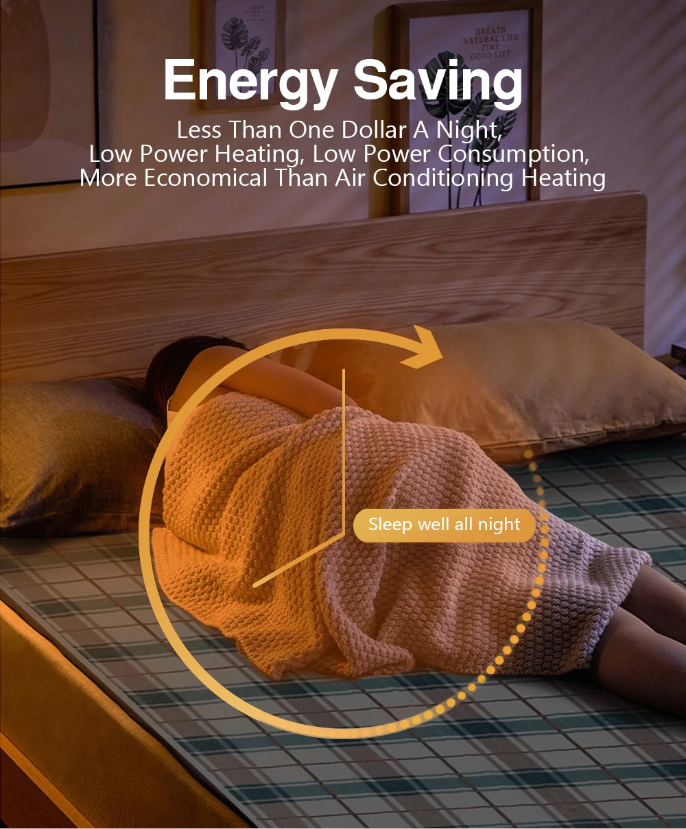 Cantarini HeatLuxe™ Electric Blanket (Smart Control, Auto-Off, Washable, EU/US Plug)