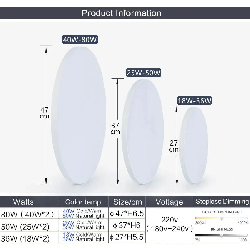 Cantarini AURA™ Smart LED Ceiling Lamp (36W, App + Remote Control)