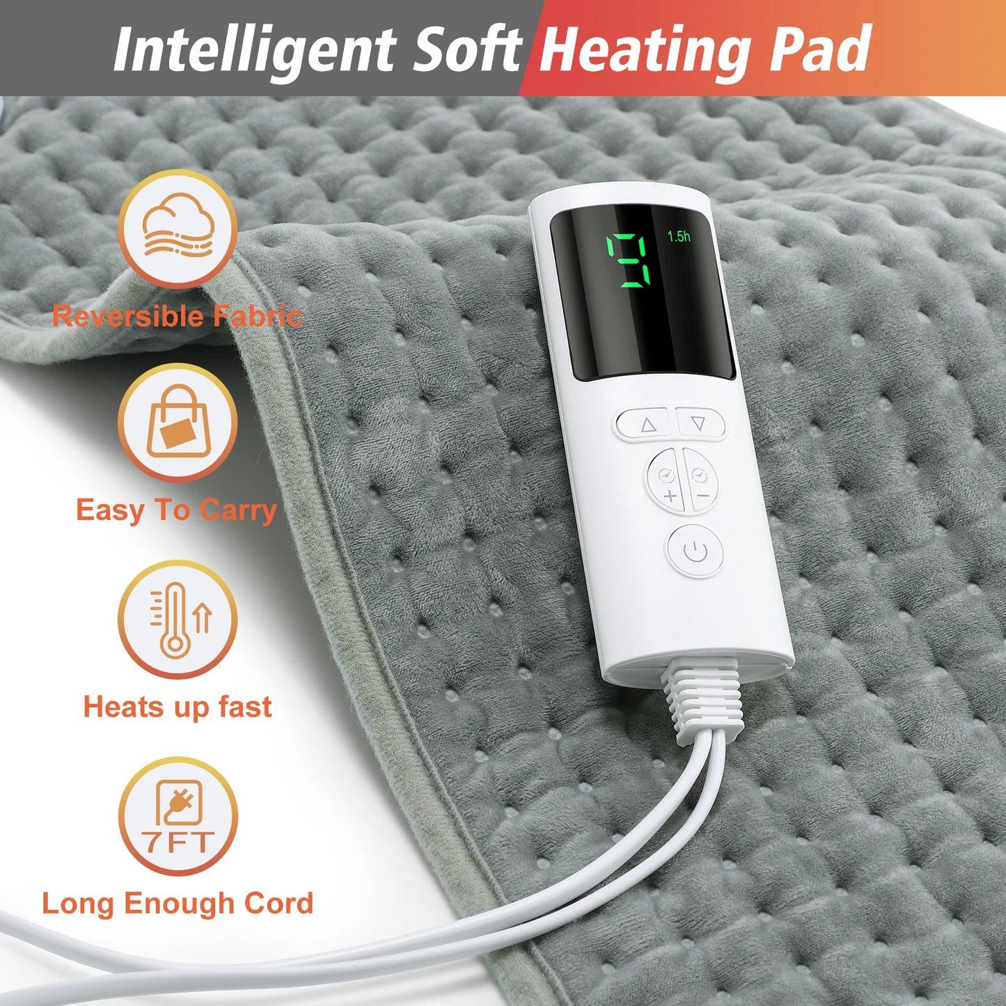 Cantarini ThermaRelief™ Electric Heating Pad (Auto-Off, Washable, EU/US/UK Plug)