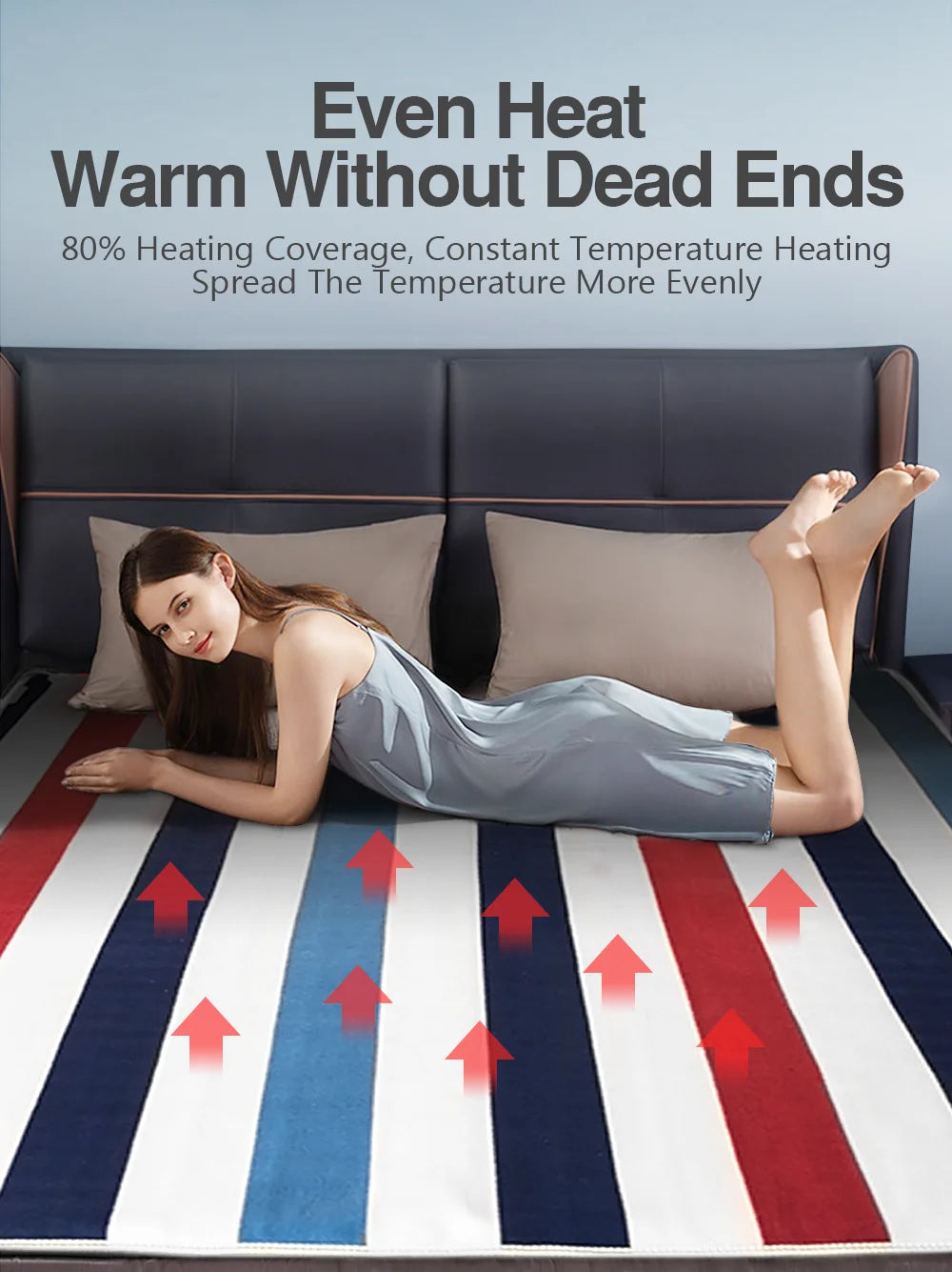 Cantarini HeatLuxe™ Electric Blanket (Smart Control, Auto-Off, Washable, EU/US Plug)